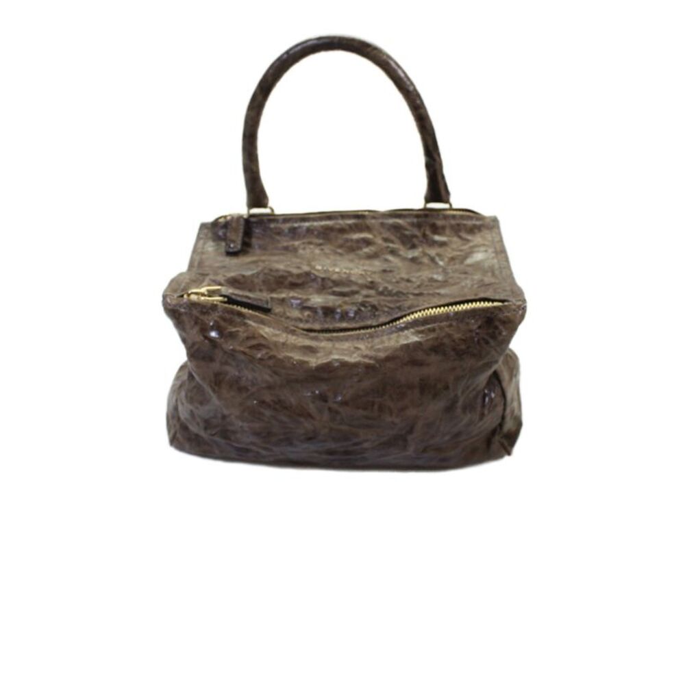 Givenchy Womens Leather Zipper Front Crossbody Shoulder Handbag Brown